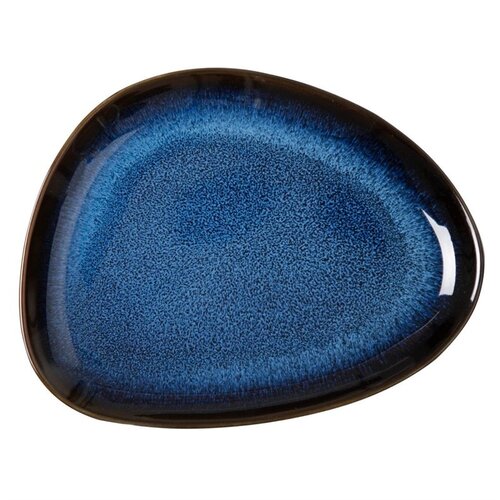  HorecaTraders Assiettes triangulaires | Bleu nuit | 2 cm (h) x 15,8 cm (l) x 20,7 cm (L) | Lot de 6 