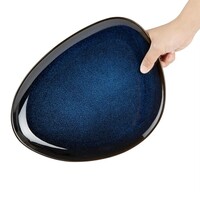 Assiettes triangulaires | Bleu nuit | 2,3 (h) x 21 (l) x 27,5 (l) cm | Lot de 6