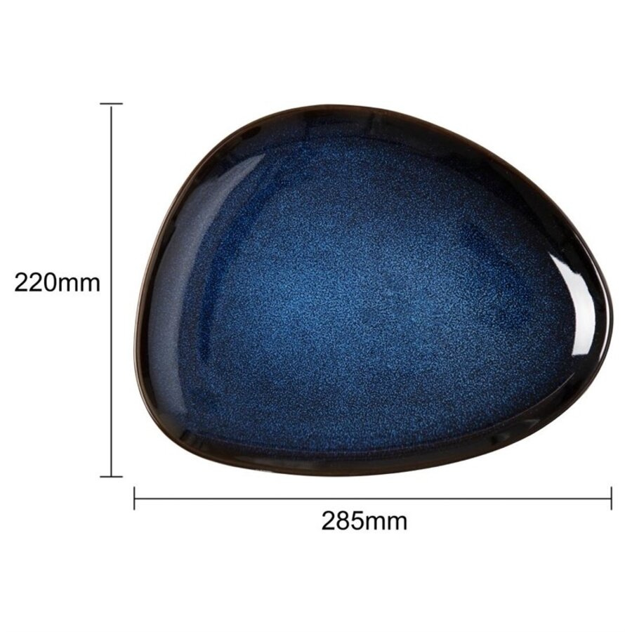 Assiettes triangulaires | Bleu nuit | 2,3 (h) x 21 (l) x 27,5 (l) cm | Lot de 6