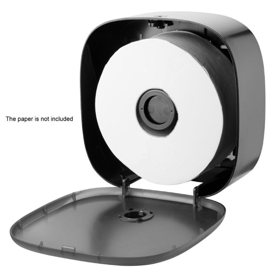 Distributeur de papier toilette | Noir | Fixation murale | 29,5 (h) x 29,2 (l) x 12,4 (p) cm