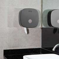 Toilettenpapierspender | Schwarz | Wandmontage | 29,5 (H) x 29,2 (B) x 12,4 (T) cm