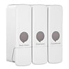 HorecaTraders Triple Shower Dispenser | White | Wall Mount | 22.7(h) x 21.3(w) x 9.4(d)cm