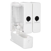 Drievoudige Douchedispenser | Wit | Wandmontage | 22,7(h) x 21,3(b) x 9,4(d)cm