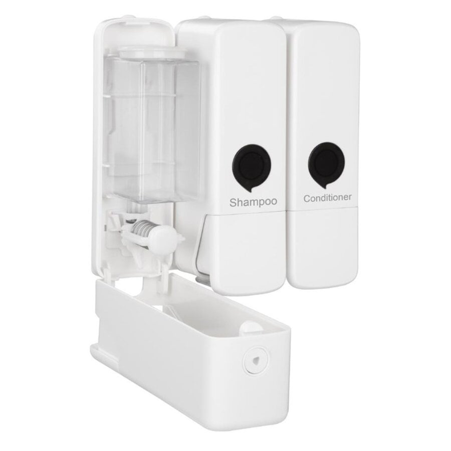 Triple Shower Dispenser | White | Wall Mount | 22.7(h) x 21.3(w) x 9.4(d)cm