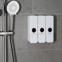 Triple Shower Dispenser | White | Wall Mount | 22.7(h) x 21.3(w) x 9.4(d)cm