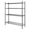 HorecaTraders Stellingkast | 4 Legborden | Zwart | 1830x1510x460mm