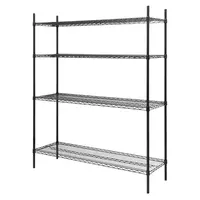 Stellingkast | 4 Legborden | Zwart | 1830x1510x460mm