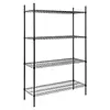 HorecaTraders Shelving unit | 4 Shelves | Black | 1830x1220x460mm