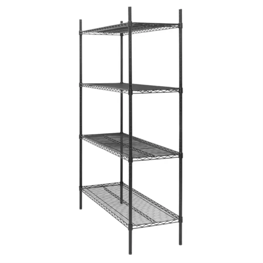 Stellingkast | 4 Legborden | Zwart | 1830x1220x460mm