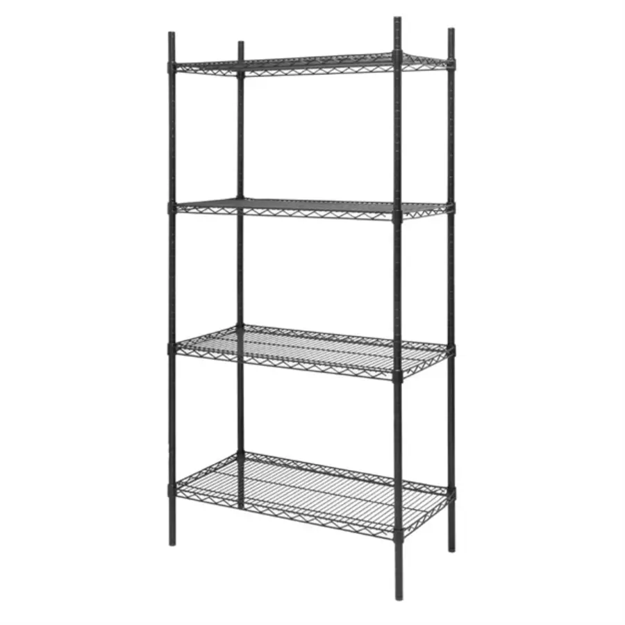 Shelving unit | 4 Shelves | Black | 1830 x 910 x 460 mm