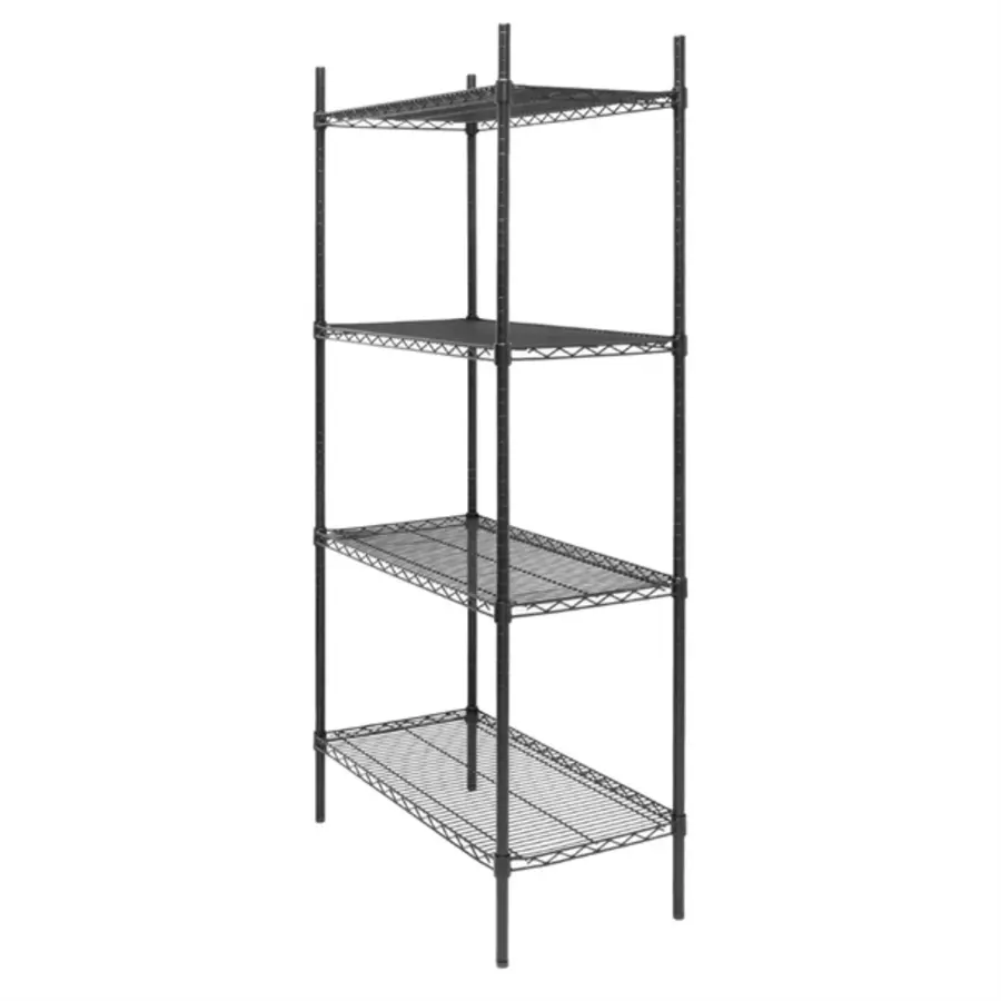 Stellingkast | 4 Legborden | Zwart | 1830 x 910 x 460 mm