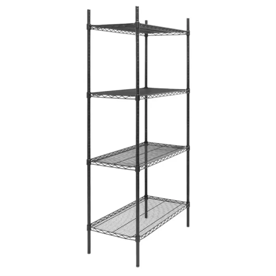 Stellingkast | 4 Legborden | Zwart | 1830 x 910 x 460 mm