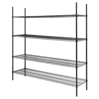 Shelving unit | 4 Shelves | Black | 1830x1820x460mm
