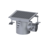 Caniveau de drainage en acier inoxydable 14301 avec siphon anti-odeurs, récupérateur de saletés 30x30 et grille, capacité de drainage ≥ 2,4 l/s