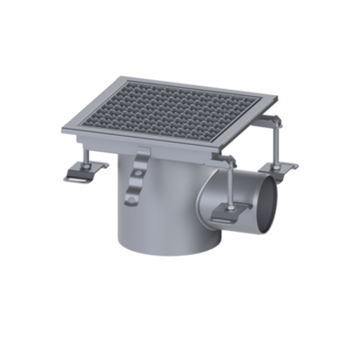  Kessel Stainless Steel Drainage Channel 14301 with Odor Trap 30x30 Dirt Catcher and Grate Drainage Capacity ≥ 2.4 l/s 