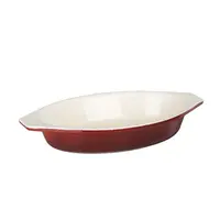 Ovale, rote Gusseisen-Gratinform 0,65 l – für Backofen und Induktion