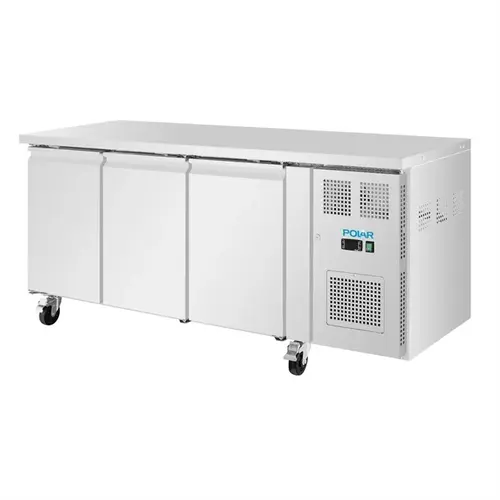 Polar Professionele Koelwerkbank 3 Deurs 231L – RVS – Smal Model 