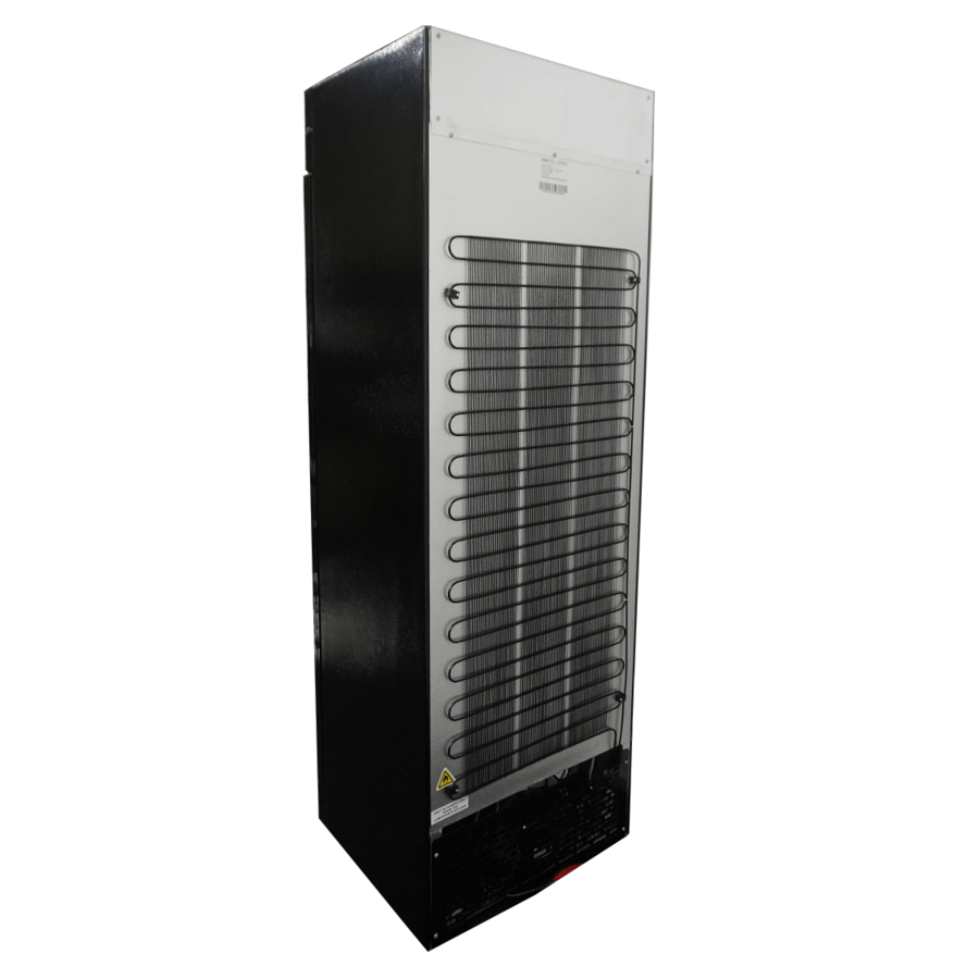 Beverage Refrigerator 1 Glass Door Black 400L with Light Box & LED Lighting