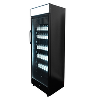 Beverage Refrigerator 1 Glass Door Black 400L with Light Box & LED Lighting