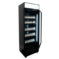 Drankenkoelkast 1 Glasdeur Zwart 400L met Lichtbak & LED-Verlichting