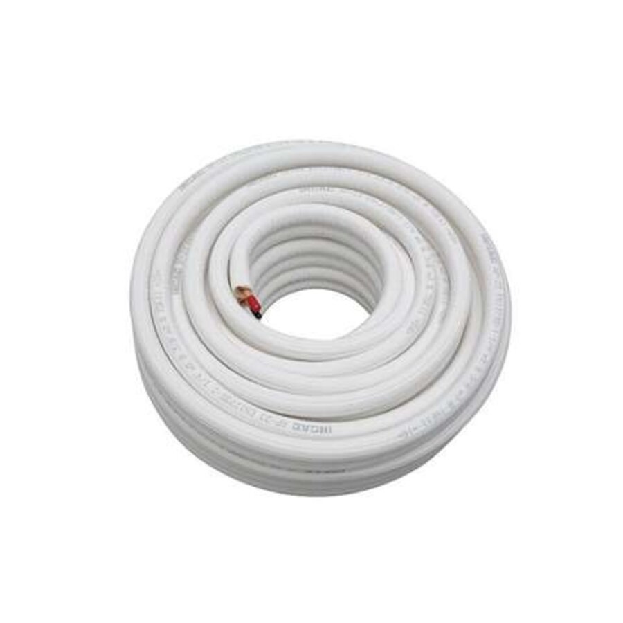 Isoliertes Kupferrohr 1/4" + 3/8" – 20-Meter-Rolle – Klimaanlagen-Kupferrohr mit Brandschutzklasse BL-s1-d0