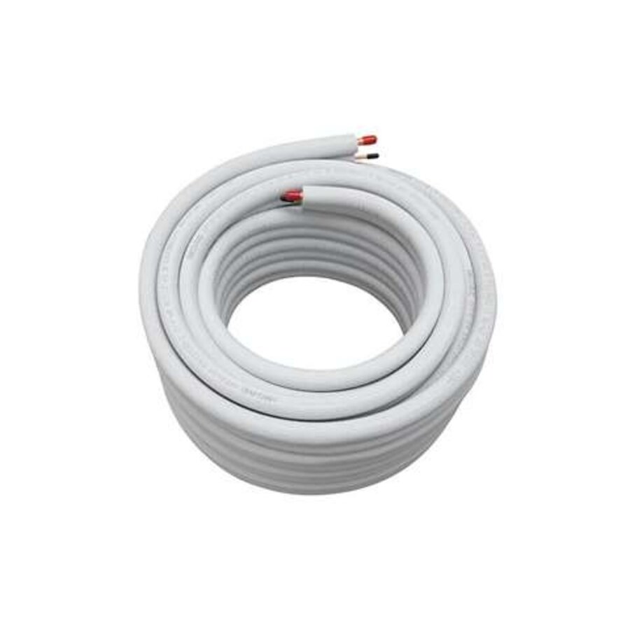 Geïsoleerde Koperleiding 1/4" + 3/8" – 30 Meter Rol – Airco Koperleiding – Brandklasse BL-s1-d0