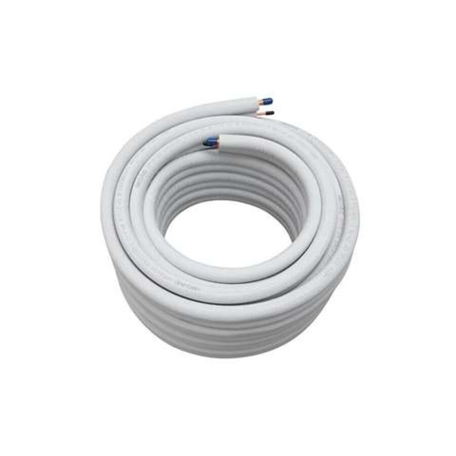 Geïsoleerde Koperleiding 1/4" + 1/2" – 30 Meter Rol – Airco Koperleiding – Brandklasse BL-s1-d0