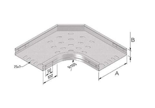  Trayco Kabelbaan bocht 90° 60 x 100 mm Sendzimir – kabelgoot bocht 