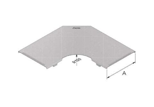  Trayco Kabelbaan deksel bocht 100 mm Sendzimir – 90° kabelgoot deksel 