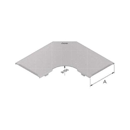  Trayco Kabelbaan deksel bocht 100 mm Sendzimir – 90° kabelgoot deksel 