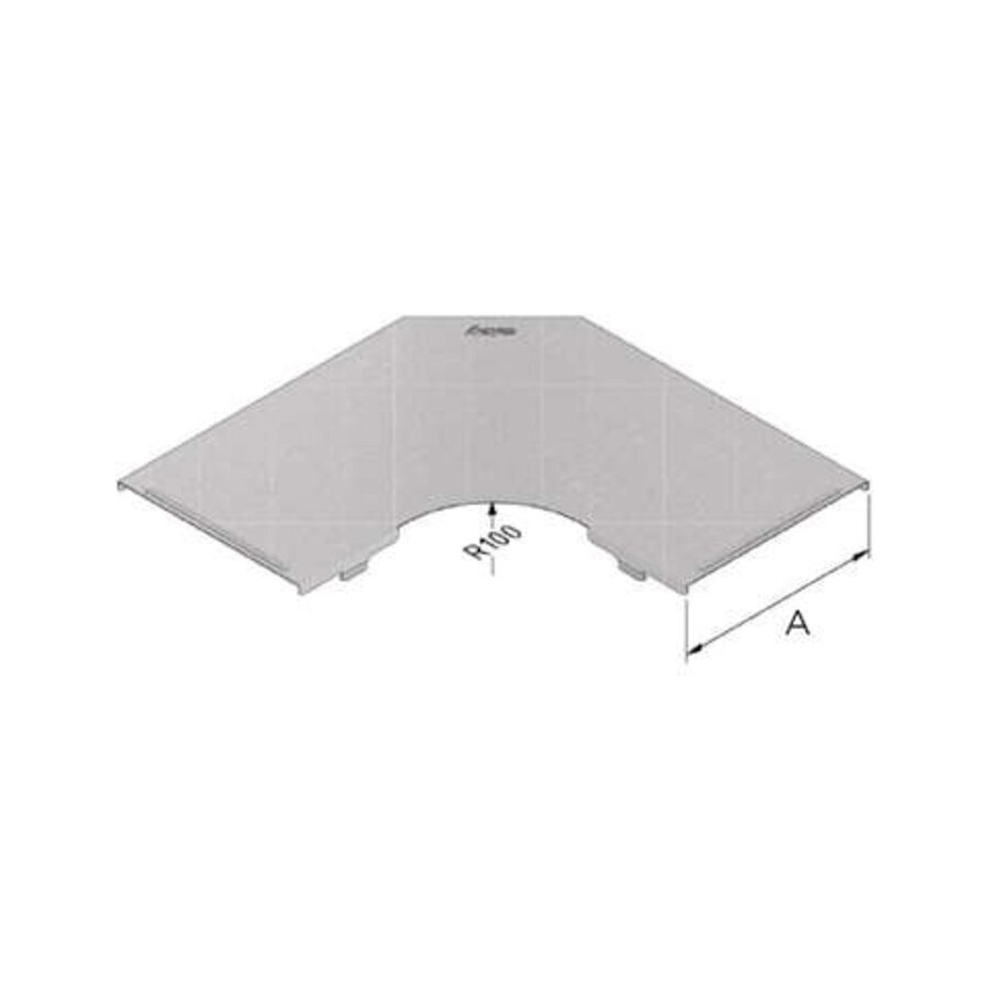 Cable tray cover bend 100 mm Sendzimir – 90° cable duct cover