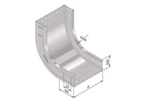  Trayco Kabelbaan stijgbocht 100mm - 90° - sendzimir verzinkt 