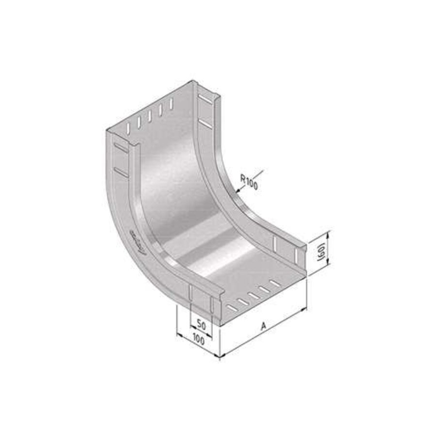 Cable car ascender bend 100mm - 90° - Sendzimir galvanized