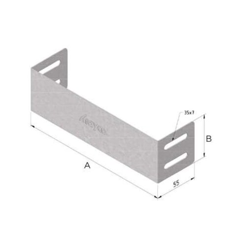  Trayco Pièce d'extrémité de téléphérique 60x100mm - galvanisée Sendzimir 