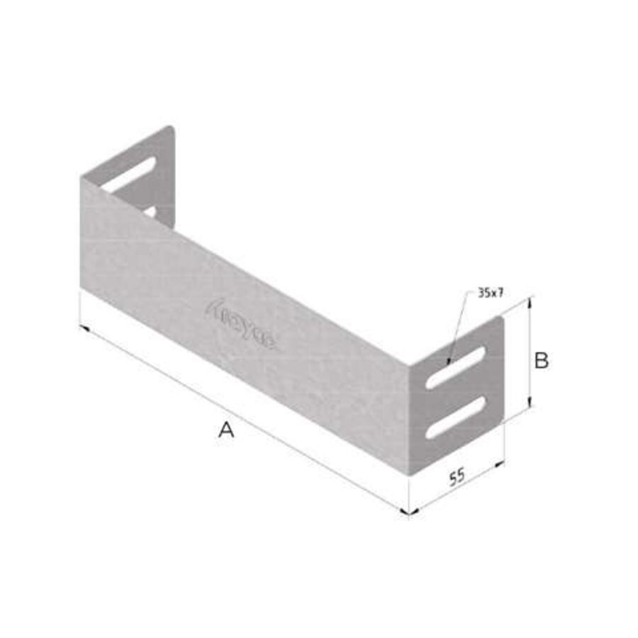 Kabelbaan eindstuk 60x100mm - sendzimir verzinkt