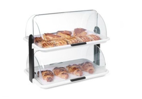  Hendi Doppelter Präsentationsvitrine Rolltop | 47x31cm 