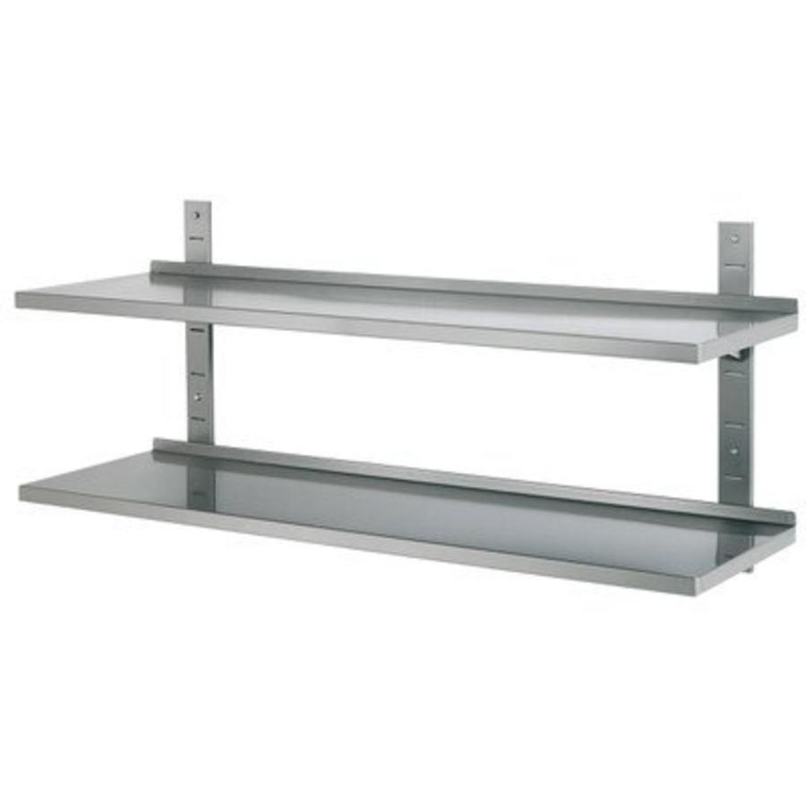 2 Wall shelves | Stainless steel | 1800 x 355 mm