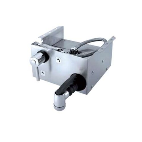  HorecaTraders Slanghaspel Mini Reel 1,5 Meter RVS – Compacte Reinigingshaspel met Pistool voor Horecakeuken 