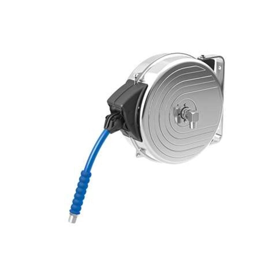 Hose reel 8 meters stainless steel AISI 304 - Hot water hose 20 bar