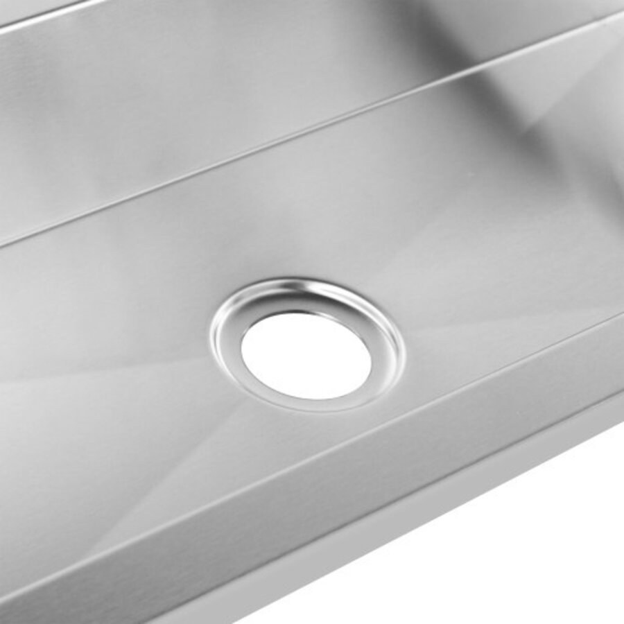 Wasbak RVS - 2 Kranen - 1200x360x135 mm