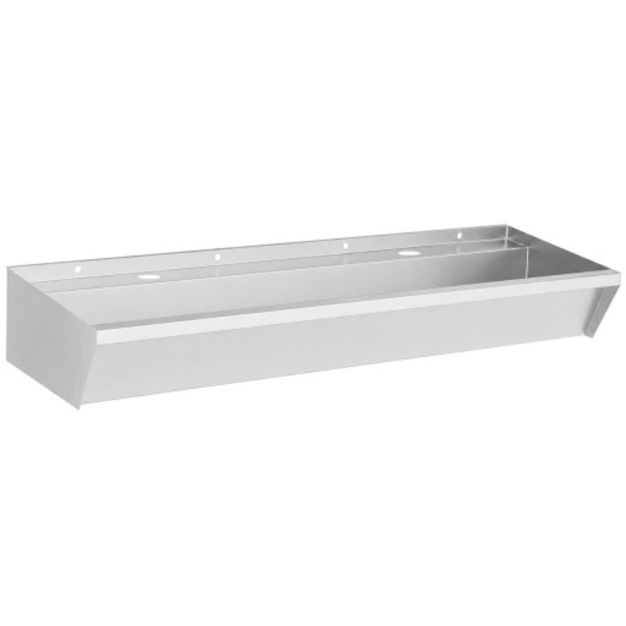 Wasbak RVS - 2 Kranen - 1200x360x135 mm