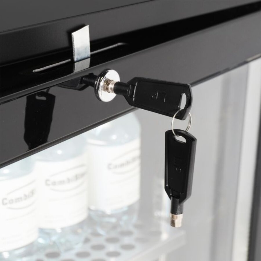Barkoeler - 4 Glasdeuren - 636 Liter - Zwart met LED-verlichting - 2542x520x860 mm