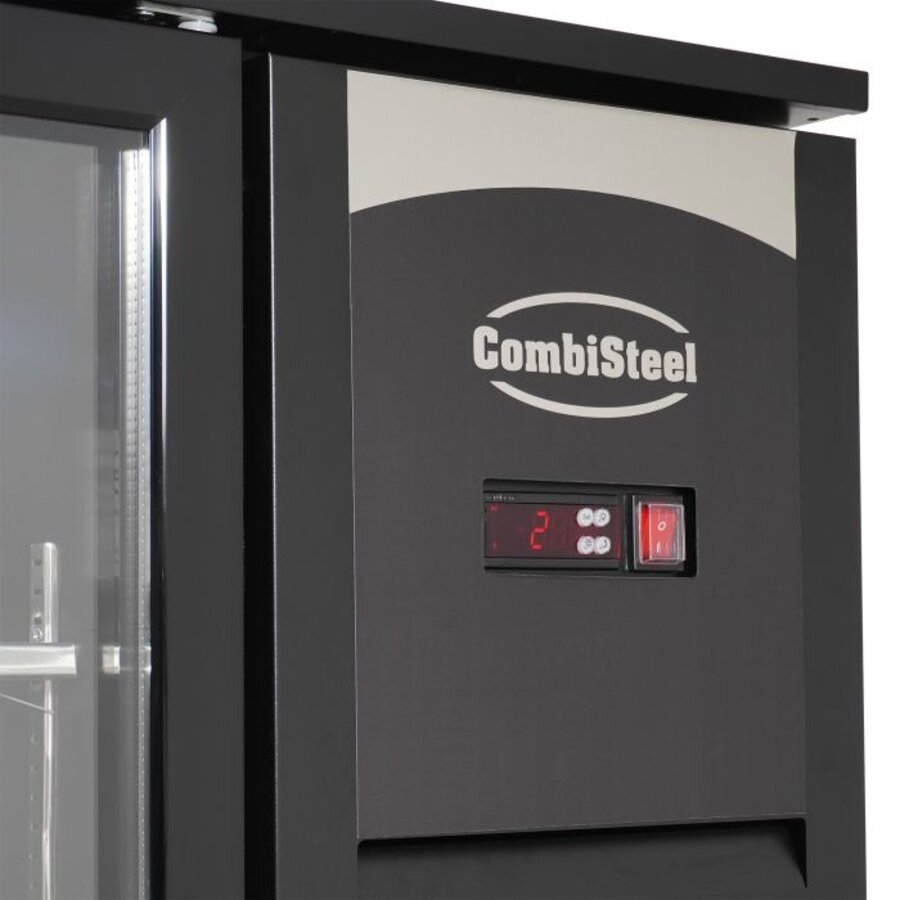 Bar Cooler - 3 Glass Doors - 470 Liters - Black with LED Lighting - 1988x520x860 mm