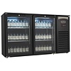 Combisteel Bar Cooler - 2 Glass Doors - 305 Liters - Black with LED Lighting - 1434x520x860 mm