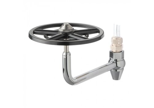  HorecaTraders Pulvérisateur en verre en acier inoxydable – Raccordement d'eau 3/8" – 10 x 15 cm 