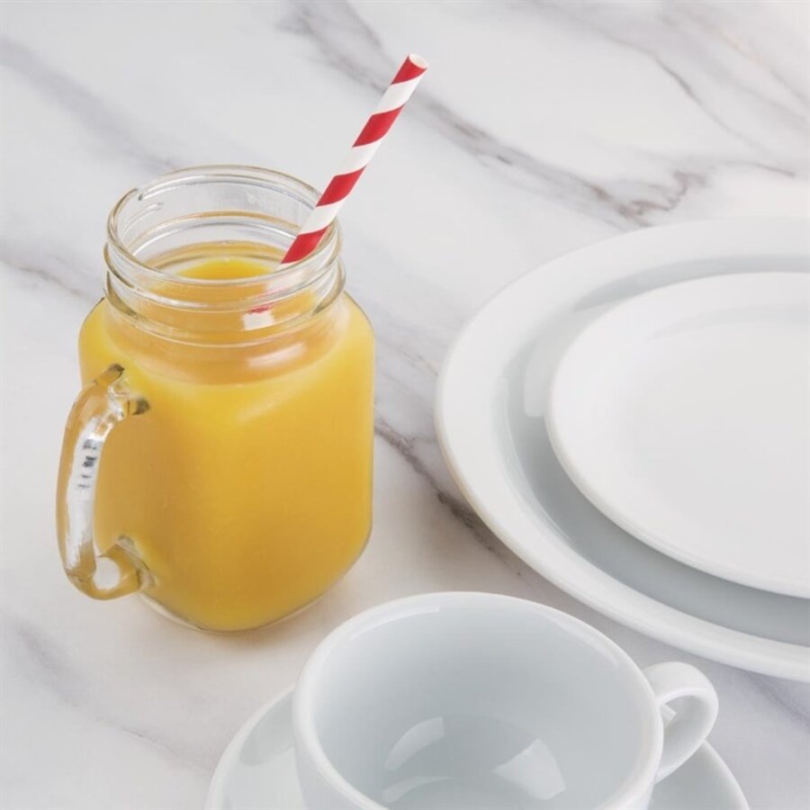 Paper Straws | Red Striped | 250 Pieces | Compostable