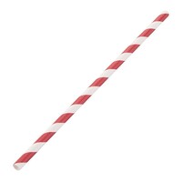Papierstrohhalme | Rot gestreift | 250 Stück | Kompostierbar