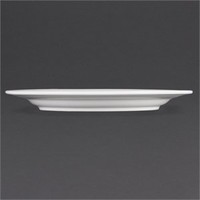 White Plates with wide rim 28 cm (6 pieces)