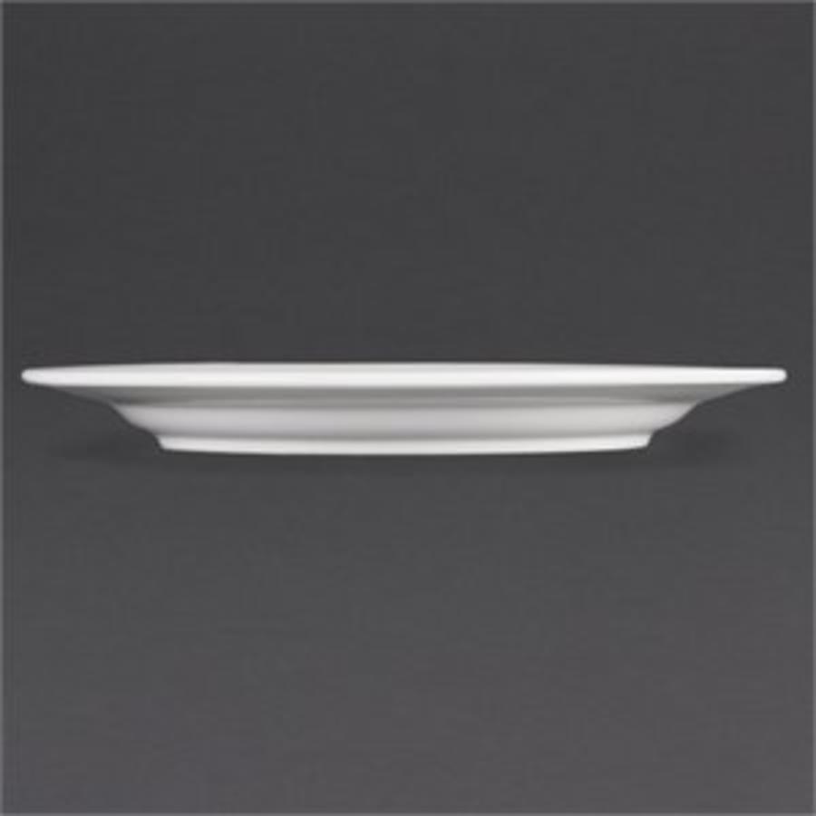 White Plates with wide rim 28 cm (6 pieces)