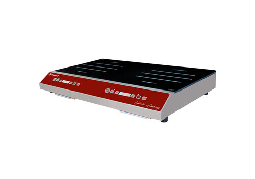  HorecaTraders Induktionskochfeld mit 2 Kochzonen, 2 x 1750 W – 560 x 360 x 105 mm – Touch-Bedienung 